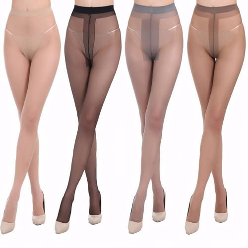 TOFBS Collant Femme Porte Jaretelles Sexy Transparent Ultrafin Élastique Confortable Respirant Résistant Durable Protection Uv Multiteintes Élégant Classique pour Toutes occasions