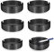 Huiguli 6 Stück Edelstahl Aschenbecher, Aschenbecher für Draussen, Tischplatte Aschenbecher, Moderne Tragbarer Aschenbecher für Balkon Home Office Innenraum Draußen, Schwarz(10cm/8cm)