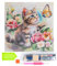 Ideen mit Herz Diamond-Painting-Motivleinwand auf Keilrahmen | 30 cm x 30 cm | Set inkl. Werkzeug (Katze mit Schmetterling)