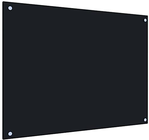 AUVYI Panel trasero de cocina de cristal templado, 80 x 60 cm, color negro, protección contra salpicaduras, cristal para cocina, parte trasera de la cocina, placa de cristal
