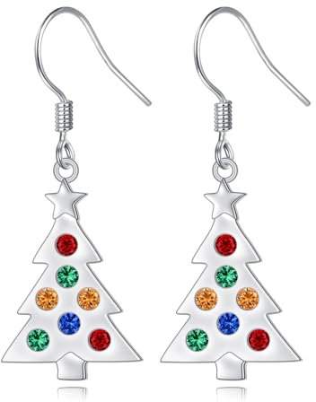 Weihnachtsbaum-Ohrringe - Edelstein-Schmuck Mit Festlichem Motiv, Thanksgiving-Geschenk für Frauen und Töchter