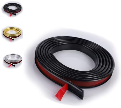 HAEKEBC Veneer Edge Protector For Cabinet Repair U Shape Edge Banding Self Adhesive Edge Safety Guards Gold Silver Edge Trim Molding(Black,2mx9mm)