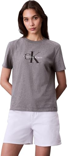 Calvin Klein Damen T-Shirt Kurzarm Hero Classic Monologo Tee mit Rundhalsausschnitt