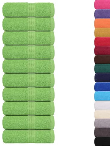 vidaXL Gästetücher 10 STK. Apfelgrün 30x50 cm 360 g/m² 100% Baumwolle, Gästehandtuch, Badetuch, Badetuch-Set, Handtuch, Gesichtstuch, Handwaschlappen