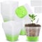 BBLTIFF Macetas para Semillas, 24Pcs 8cm Macetas de Cultivo Cuadrado con 24 Etiquetas para Plantas, Macetas para Semillas con Agujeros de Drenaje, Maceta Transparente para Trasplantar y Sembrar