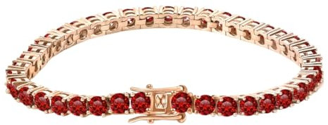 LOEXZAH Moissanite Bracciale Tennis da Uomo, Diamante Tennis Braccialetto da Tennis Oro Bianco Oro Rosa 3mm Braccialetto Tennis per Uomo Donna Regalo di Compleanno Gioielli Diamanti, Pietra,