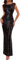 Angel-fashions Women's Sheer Black Sequined Splicing Tulle Cap Sleeves Evening Dress Size 10
