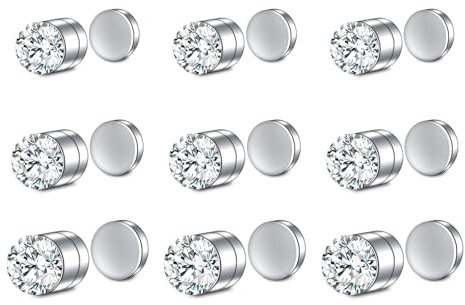LAURITAMI 9 Pièces Magnétiques Faux Piercing Nez Faux LèVres Oreille Septum Connecteur Pour Hommes Femmes