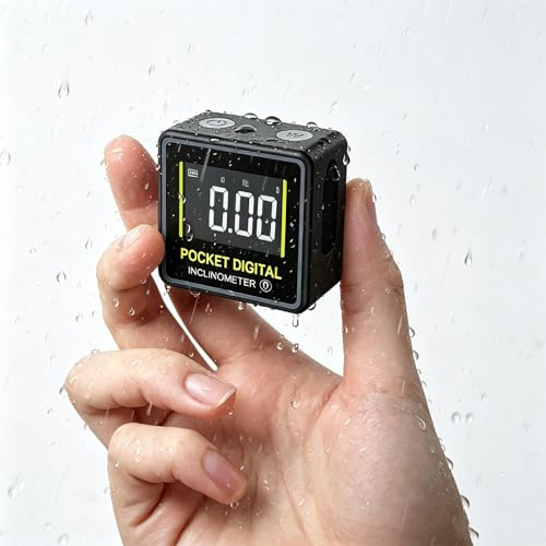 eSynic Mini Digitaler Neigungsmesser Taschenwinkelsucher Magnetisch Digital Level Box USB Wiederaufladbare Winkellehre Winkelmesser Messwerkzeug mit LCD Display/V-Nut/°、% Tragbar für Holzbearbeitung