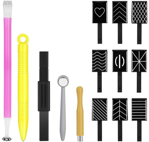 Cat Eye Magnet Set, 14Pcs Nail Magnet Tool Set, Double-Head Strong Suction Nail Magnet Sticks, 3D Magnetic Cat Eye Effect, Cat Eye Gel Nail Polish Magnet Wand for Nail DIY Salons
