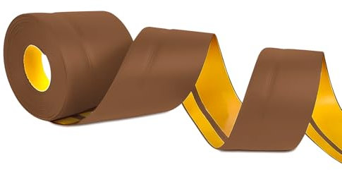 YushengTai Battiscopa,Marrone Scuro 18M PVC Battiscopa Adesivo 50 x 20 mm, Battiscopa Cucina Adatto per Bagno, Cucina (Marrone Scuro)