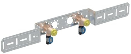 Geberit FlowFit Anschlusswinkel 90° vormontiert 2-fach, 20 mm x 1/2, L: 52 mm