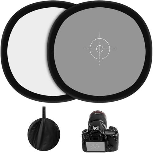 Grey Cards 18% White Balance Card - Pop-Up Collapsible Photography Target with Storage Bag, Foldable Portable Reflector for DSLR/Mirrorless Camera