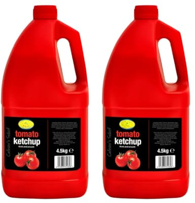 KTC Tomato Ketchup 2X4.5Kg Bulk Catering Pack - Rich & Tangy Sauce Made from Ripe Tomatoes Perfect for Restaurants, Takeaways, Sandwiches, Burgers, Dips & Marinades