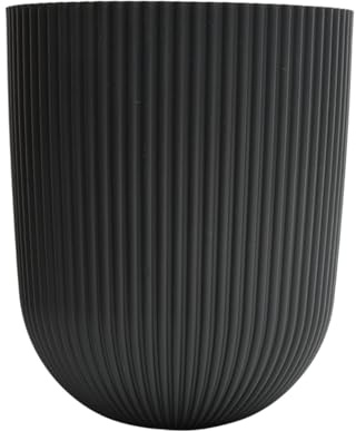 B2C Wall-Mounted Flower Pot – Modern Ridged Design, Plastic, Indoor & Outdoor Planter, 2.1L, Compact Vertical Garden Pot (Anthracite)