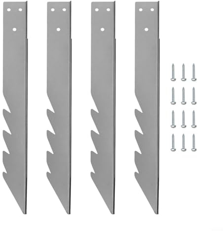 4Pcs Galvanised Steel Ground Anchors 400mm with Screws for Outdoor Swings, Wooden Playhouse and Climbing Frame Fixings, Rust Resistant Garden Anchoring Stakes for Yard and Playground