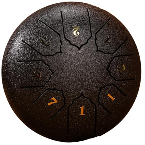 Bosiyrggrl 6-Inch 8-Tone Sound Rain Drum Outdoor Rain Drum Percussion Instrument Yoga Meditation Exclusive Black