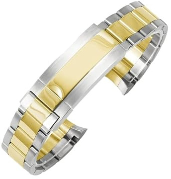 ROUHO 316L Edelstahl Uhren-Armband, Verstellbare Faltschließe Uhrenband für Rolex Daytona SUB
