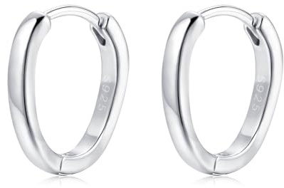Estrellique Creolen Silber 925, Sterling Silber Oval Twisted Welle Creolen | Cubic Zirkonia Hypoallergen Klein Schlafen Knorpel Ohrringe Silber, CZ Leichte Huggie Ohrringe für Damen Frauen