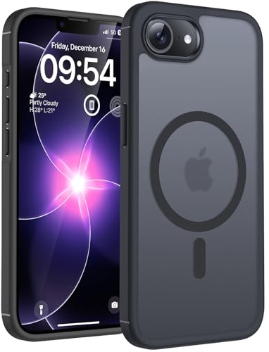 TOCOL für iPhone 17e Hülle, Kompatibel mit MagSafe, Schwarz | Vollständiger Kameraschutz Handyhülle, Eingebauter Magnetring Case, Militärschutz Stoßfest Kratzfest Haltbarkeit Phone Cover