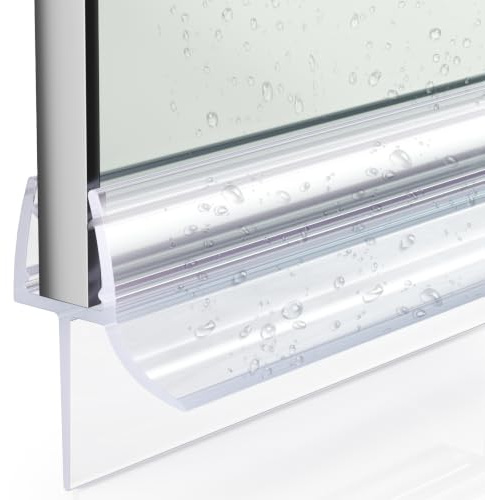 Shower Screen Door Bottom Seal Strip, for 6-8mm Glass, Cover up to 20mm Gap | Perfect Transparent Shower Screen Seal Replacement with 90cm Length( 3 x 30cm,Straight), 3-section assembly