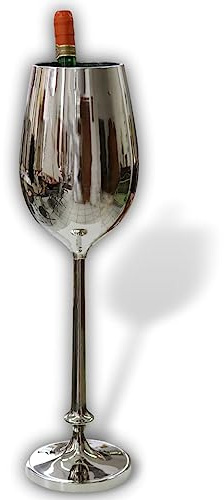 aubaho Seau à Glace sur Pied - pour Champagne/vin - matériau nickelé - 63cm