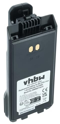 vhbw Akku kompatibel mit Icom IC-F2000S | IC-F2000T, IC-F2000D, IC-F29DR, IC-F1000T Funkgerät, Walkie Talkie (2250 mAh, 7,4 V, Li-Ion) + Gürtelclip