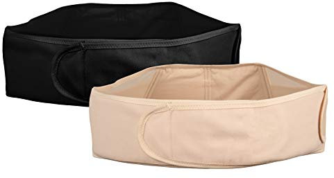 Lumunu Set de grossesse de luxe composé de 2 sangles de bébé réglables avec support pour le dos (couleur chair & noir) (S-XXL), coffret cadeau pour femme enceinte, y compris carte de vœux