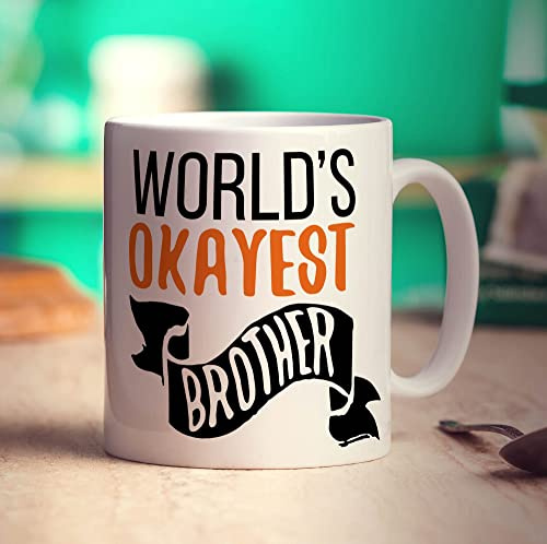 Printster World's Okayest Brother Mug - 11oz Ceramic Cup