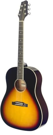 Stagg Slope Shoulder Dreadnought-Gitarre, Linkshänder, Sunburst