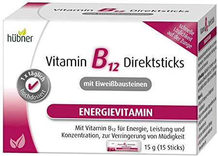 Vitamin B12 Direktsticks | Mit zwei ausgewählten Eiweißbausteinen und Waldfrucht-Geschmack | Für neue Energie, Konzentration und zur Verringerung von Müdigkeit | Praktische Direktsticks
