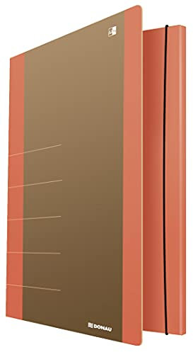 DONAU LIFE 2060001FSC-12 Mappe mit Gummiband Karton/Pappe Grammatur 500 g/m2 mit 3 Klappen DIN A4, Orange |Sammelmappe Dokumentenmappe Einschlagmappe Für Büro, Schule und Zuhause | die FSC® Zertifizie