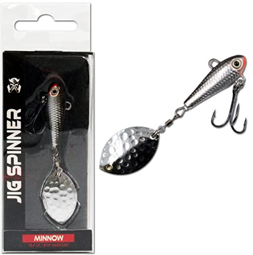 Wild Devil Baits Jig Spinner Spin Jig Bleikopfspinner Spoon (10g, Minnow)