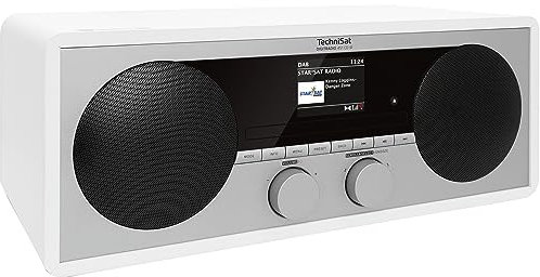 TechniSat DIGITRADIO 451 CD IR - Internetradio mit CD-Player (DAB+, UKW, Stereo, AUXin, Bluetooth-Audiostreaming, Spotify, USB, Ladefunktion, MP3 Wiedergabe, WLAN, 2 x 15 Watt) weiß