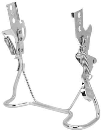 Alomejor Fahrradständer Verstellbarer Doppelbein-Fahrradständer aus Edelstahl mit Mittelbefestigung für 14 -16 Zoll Mountainbike(S)