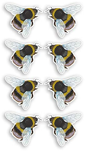 8 x 2 cm Hummel-Vinyl-Aufkleber – Insektenbienen niedlicher Aufkleber #34609_2cm