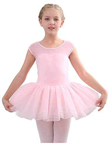Stelle Ballet Leotards for Girls Toddler Leotard with Tutu Skirt Dance Tutu Dress (Ballet Pink,4-5 Years)