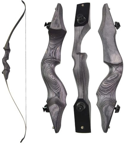 wolfman 60 Zoll Takedown Recurvebogen Set Erwachsene 25-65 Lbs BogenschießEn Jagdbogen Pfeil Und Bogen Set Erwachsene Sportbogen Recurve Bogen Set linkshändig Rechtshändig (Grau, Links 30Lbs)