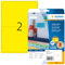 HERMA 4496 Farbige Etiketten gelb ablösbar, 640 Blatt, 199,6 x 143,5 mm, 2 pro A4 Bogen, 1280 Stück, selbstklebend, bedruckbar, matt, blanko Papier Farbetiketten Aufkleber