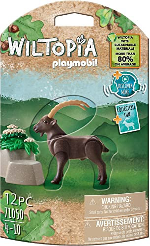 PLAYMOBIL WILTOPIA 71050 Steinbock inklusive vielen Zubehör und Tier-Sammelkarte mit QR-Code, ab 4 Jahren,