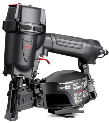AEROPRO Tools Roofing Nailer 15 Degree Coil Roofing Nails 3/4-Inch up to 1-3/4-Inch CN45RC | 120-Nail Coil Capacity, 70–110 PSI, Professional Heavy-Duty Pneumatic Tool, Suitable for Asphalt Roof Shingle Installation