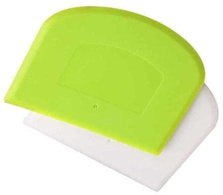 Z Jabeen Ltd 2 Pcs Dough Scraper Dual Sided, Pizza Dough Cutter, Bread Scraper, Cake Scraper, Pastry Cutters for Baking, Flexible and Food Grade Plastic Bowl Scraper for Bread-Green & White