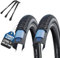 2er Set Schwalbe Reifen Marathon E Plus 28x1.75 (47-622) oder 28x2.00 (50-622) Reflex auswählbar mit wählbar Schläuchen + 3 MSZweirad Metall Reifenheber E Bike (Ohne Schläuche, 28x1.75 (47-622))