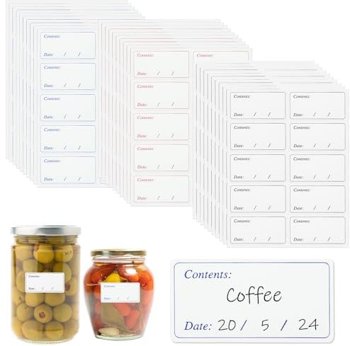 300 Pièces Étiquettes de Congélation Faciles à Décoller, 30 x 60 mm Autocollant Auto-adhésif de Congélateur de Stockage des Aliments, Sans Résidus, Etiquette pour Boite de Conserve (300pcs)