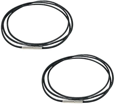 EIHI Geflochtene Lederhalskette, Lederband für Männer und Frauen, 2 Stück, Schwarze geflochtene wasserdichte Halskette, Geschenk für Männer, Frauen, Freunde, Familie
