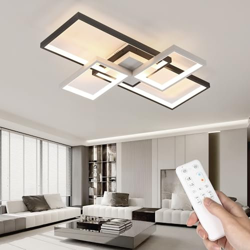 OTREN LED Deckenleuchte Wohnzimmer, Deckenlampe Dimmbar mit Fernbedienung & Memory Funktion für Esszimmer Küche Büro, 52W 65CM