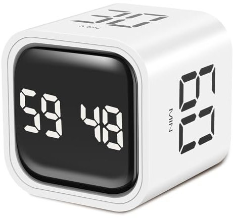 Würfel-Timer, Rotations-Timer, 5/10/30/60 Minuten und benutzerdefinierter Countdown, Produktivitäts-Timer, Pause und Fortsetzung, leise, vibriert und einstellbarer Soundalarm für Aufgaben, Arbeit,