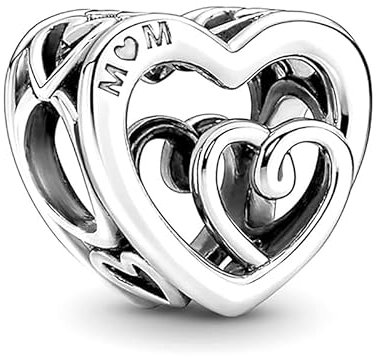Rimgoris Ciondolo in Argento Sterling 925 per Donna Bracciali Collana MAMMA Cuore 5A Cubic Zirconia San Valentino Regalo Festa della Mamma Ciondoli per Donne Ragazze
