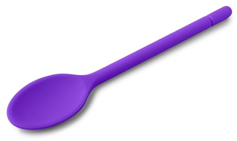 Zeal Silicone Nonstick Cooking Spoon, Perfect for Baking, Mixing and Stirring, 25cm Kitchen Spoon (Purple)