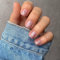 24Pcs Square False Nails Short - Nude & Dots Press on Nails - Fake Nails with Glue Removable - Stick on Nails French Tip - Full Cover False Nails & Accessories Nails Art for Women